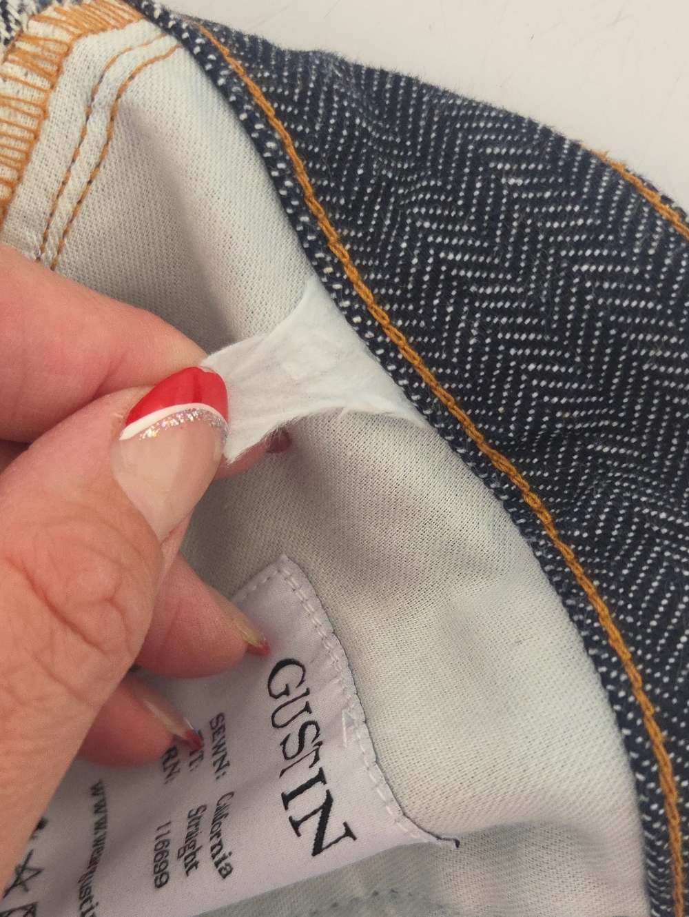 Gustin herringbone selvedge denim jeans California Straight Leg Men 36 - Picture 7 of 10